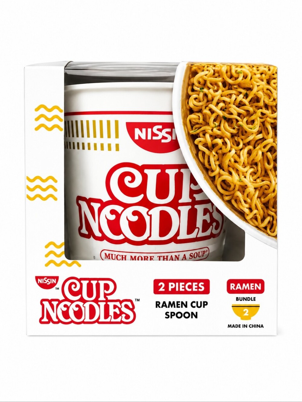 Nissin Cup Noodles 2-Piece Ramen Cup & Spoon Set
